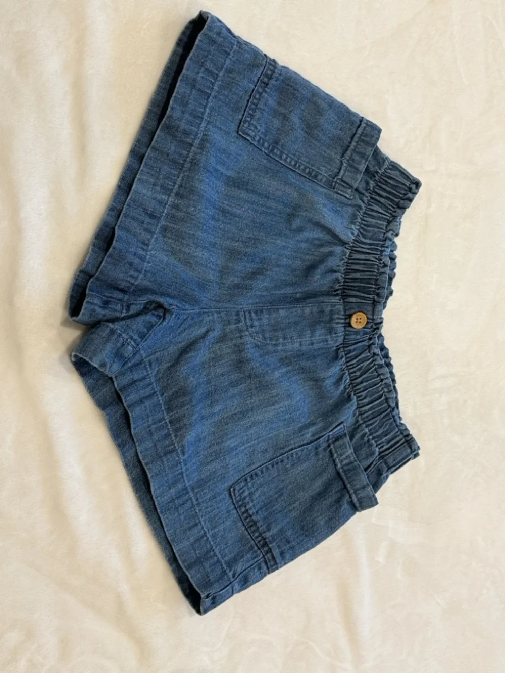 Old Navy Girls Denim-Style Elastic Waist Short- Indigo Blue Large 10-12